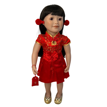 XKM288OH - Lunar New Year Dress Outfit for 18-inch Dolls