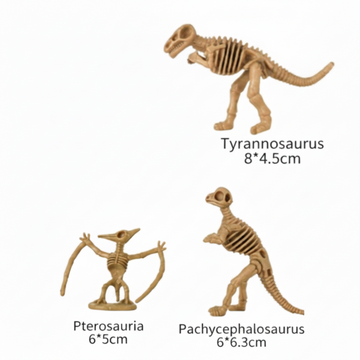 Pack of 10 Mixed Dinosaur Skeleton Plastic Models