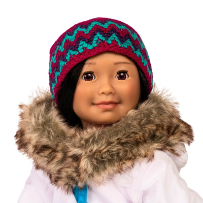 Arctic Hat & Mitts - Traditional Inuit Style Hat for 18-Inch Dolls