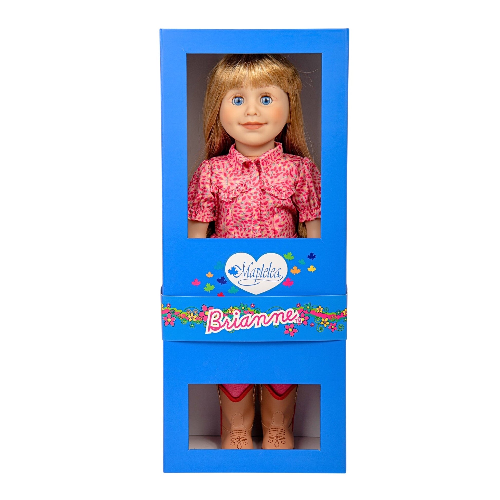 Brianne doll is shown in the new compact keepsake window box