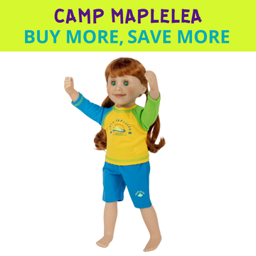 Maillot de bain Toujours prête pour le kayak – Tenue Camp Maplelea pour poupées de 18 pouces