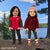 Buffalo plaid shirt and all Canada jacket on dolls showing Canadian roots