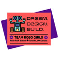 Logo for robotics competition team shirt for Canadian Girl doll and her all girls team