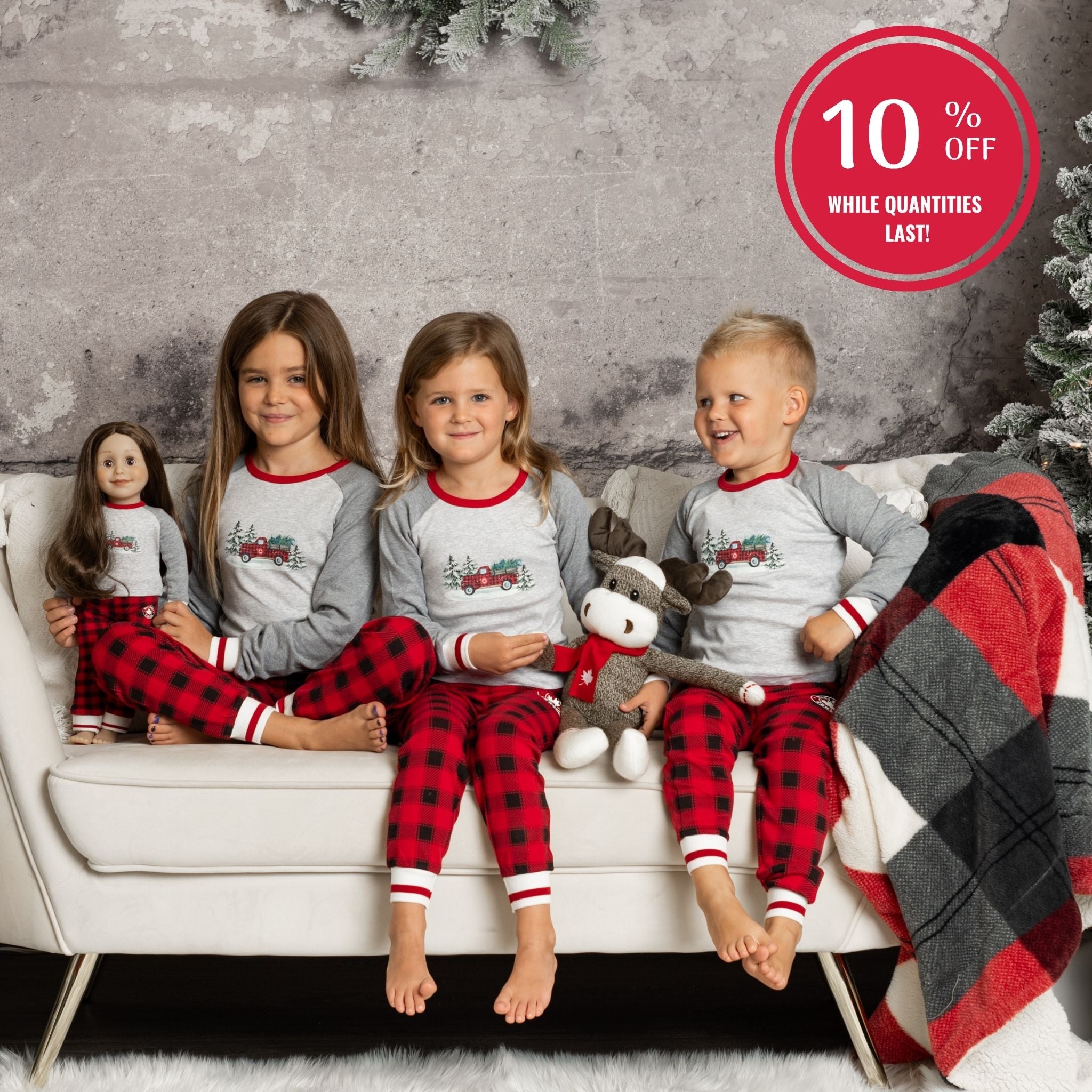 Festive Farm Truck Matching Family PJs