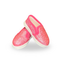 Swan river pink sparkly slip-on shoes for dolls.