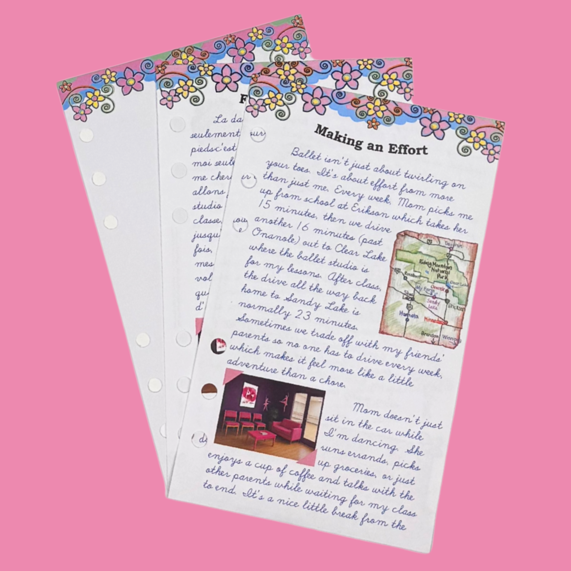 Ballet outfit for 18-inch dolls journal pages.