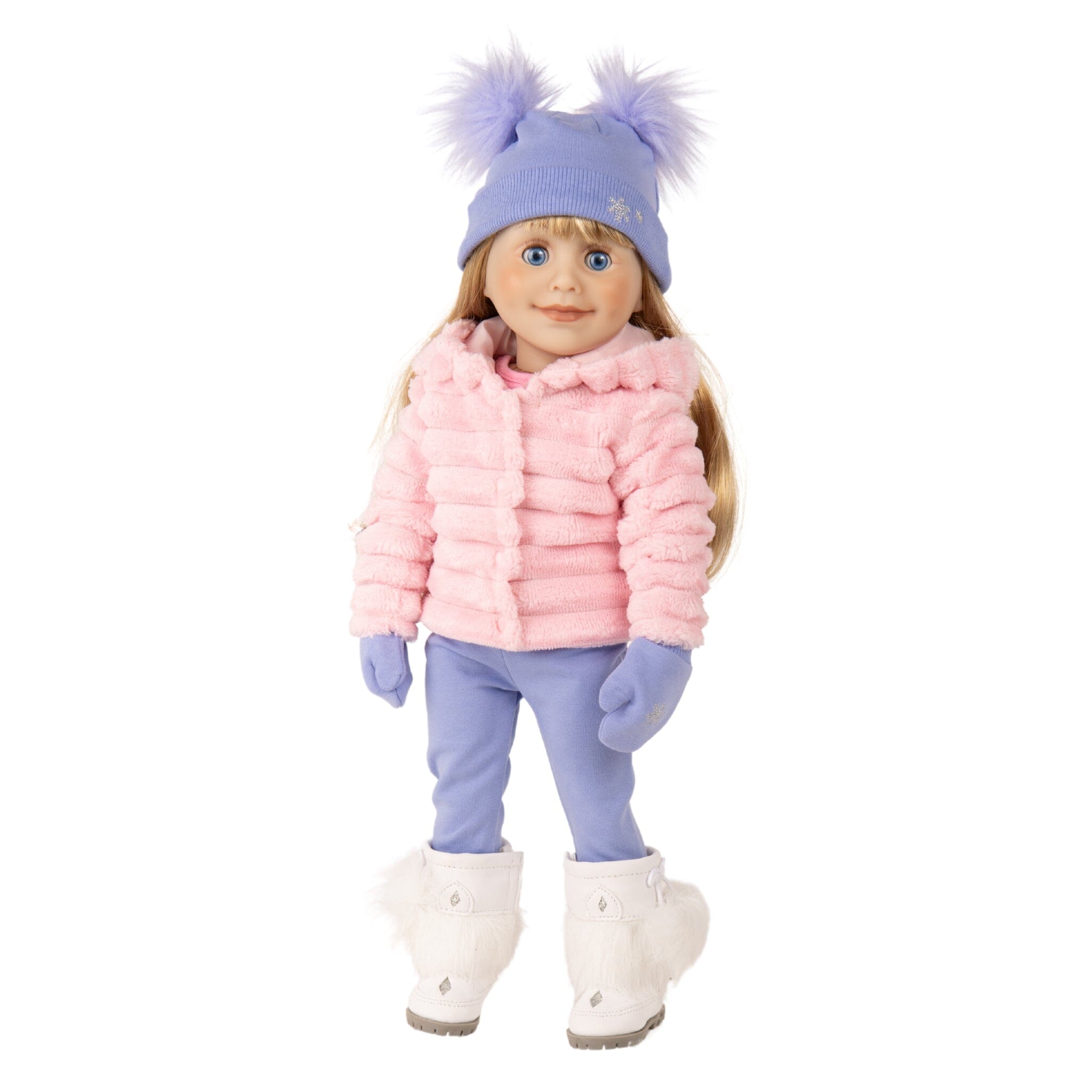 KB44-Prairie Plush Jacket Set on Brianne doll-Winter White Snow Boots