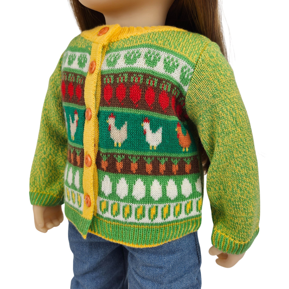 Farmstand Fresh Knit Cardigan for 18-inch Dolls
