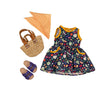 Veggie Vogue: Sundress, Bandana, Straw Bag & Shoes for 18-inch Doll