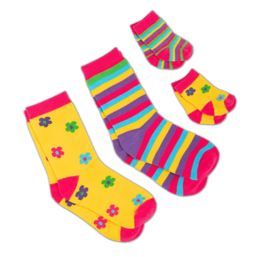 Colourful socks for 18-inch dolls and girls matching set