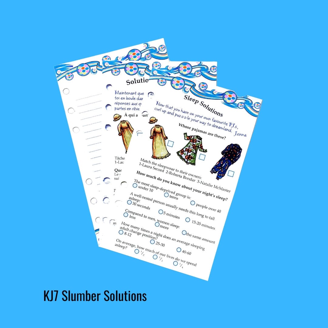 Pages du journal Solutions de sommeil XKJ7