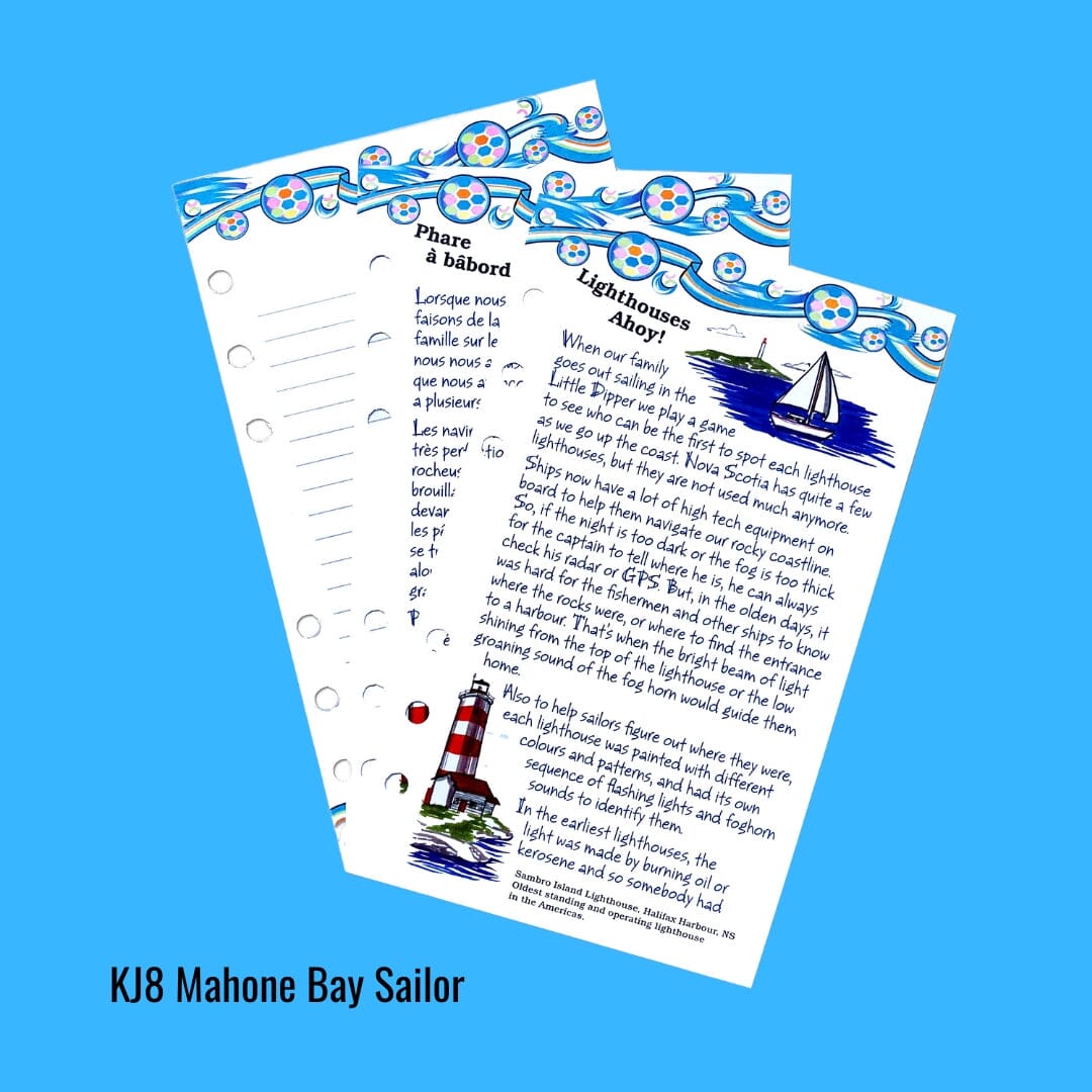 Pages du journal de bord du marin de KJ8 Mahone Bay