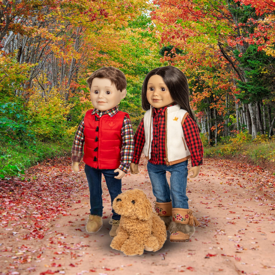 Sable plus Maltipoo dog for all 18 inch dolls. 