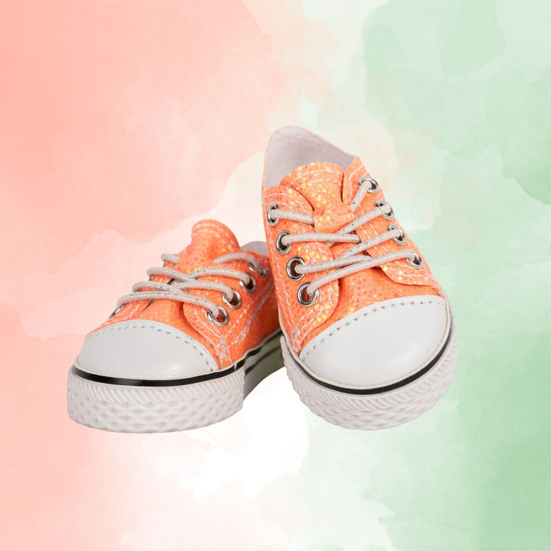 Peachy Keen Runners for 18-inch dolls.  Footwear made for Maplelea dolls but fit all dolls.
