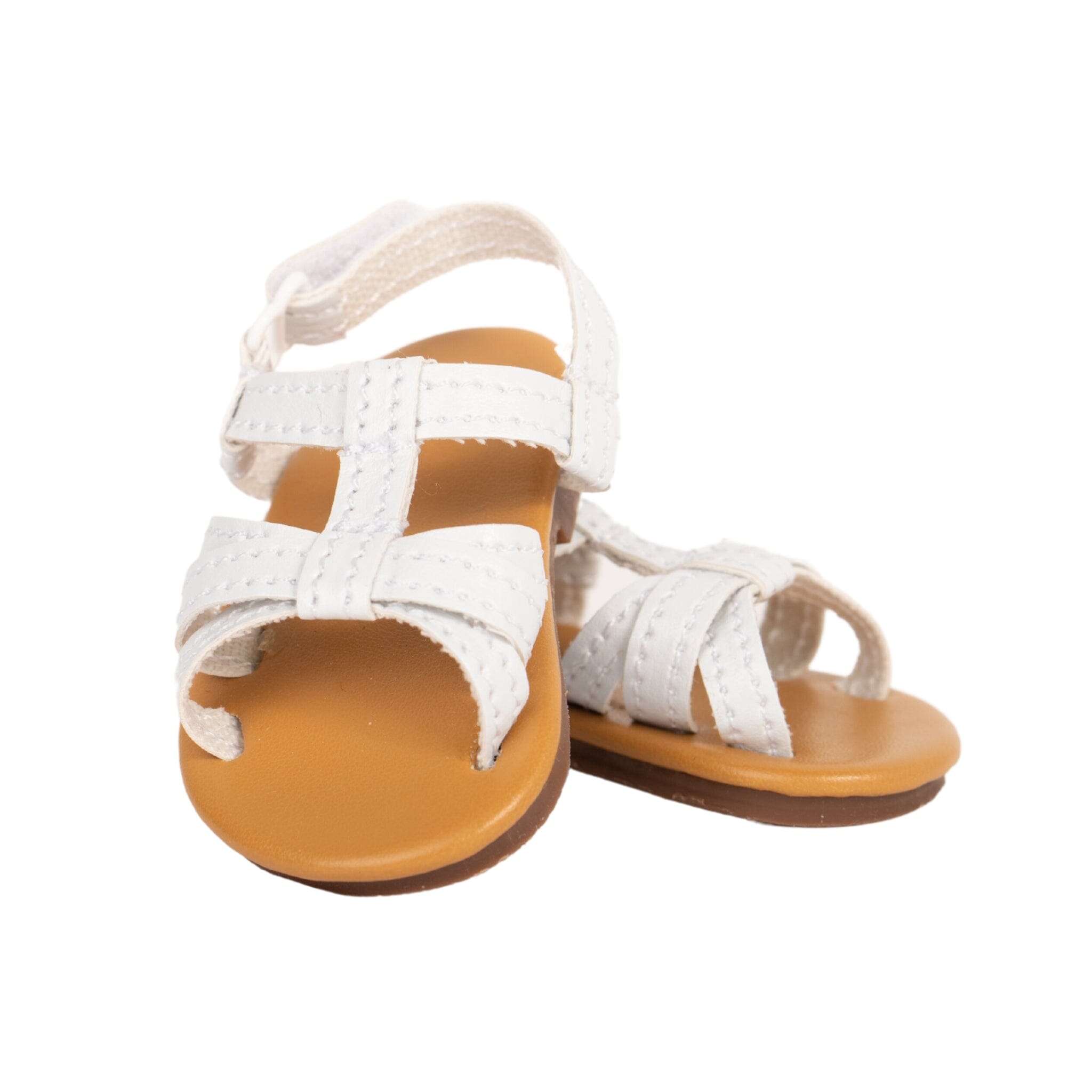 white strappy sandals for 18-inch dolls