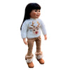 My Dear Reindeer Outfit: Sweater, Leggings & Ornament for 18-inch Doll