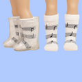 18-inch dolls white socks with black musical notes.