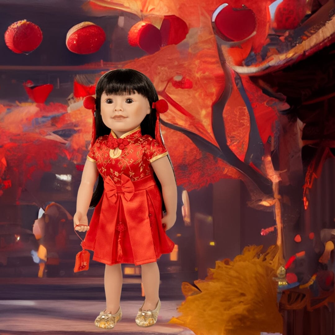 Lunar New Year Dress Outfit for 18 Inch Dolls Maplelea