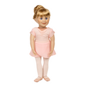 18-inch doll wearing a pink ballet outfit with pink tights and pink bodysuit.