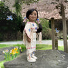 Maplelea-girl-doll-indigenous-Dress-fringed-cape-moccasins-belt-flint-pouch-hair-decorations