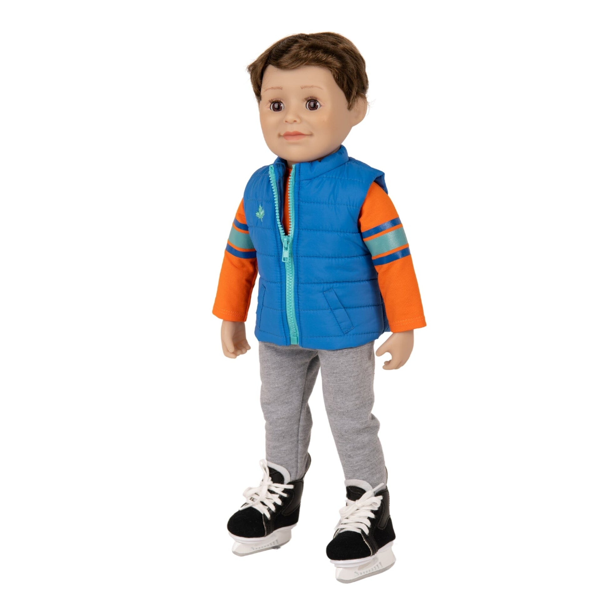 Hockey skates and outfit on 18" Maplelea boy dolls