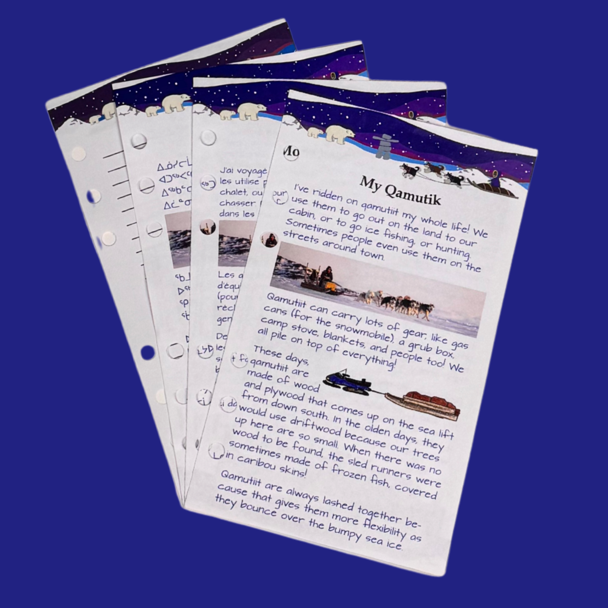 Journal pages for Saila's wooden qamutik make in Canada for 18-inch dolls.