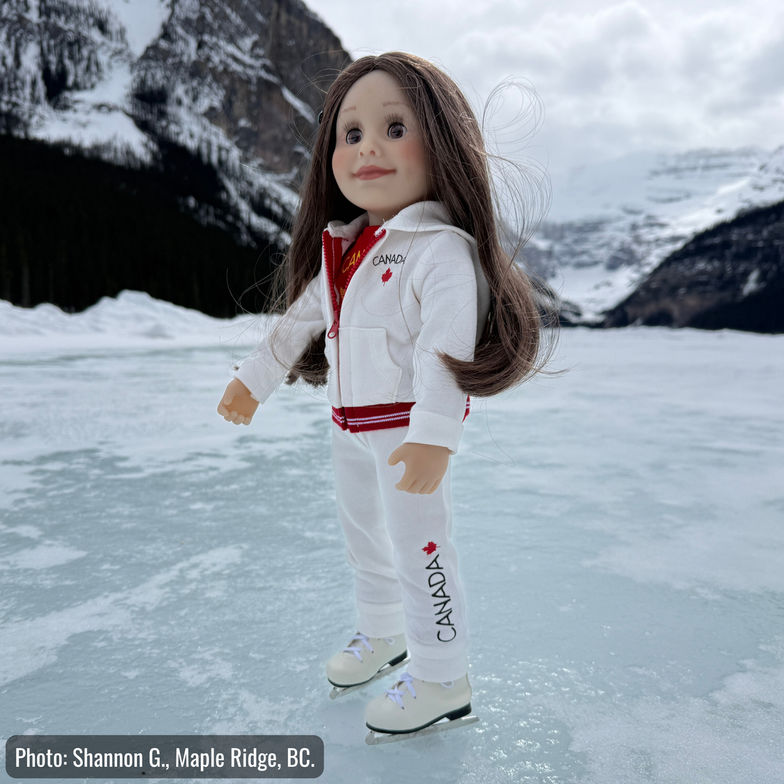 Maplelea white figure skates fit all 18-inch dolls