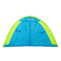 Colorful pop-up tent for 18 inch dolls accommodates all Maplelea Canadian Girl dolls' bedding or sleeping bags.