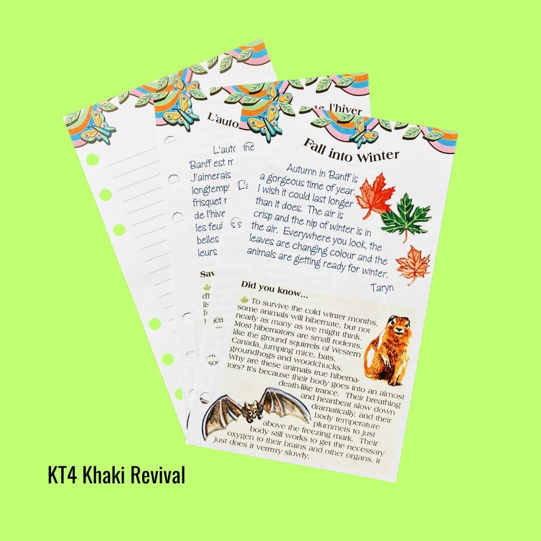 KT4 Khaki Revival Journal Pages