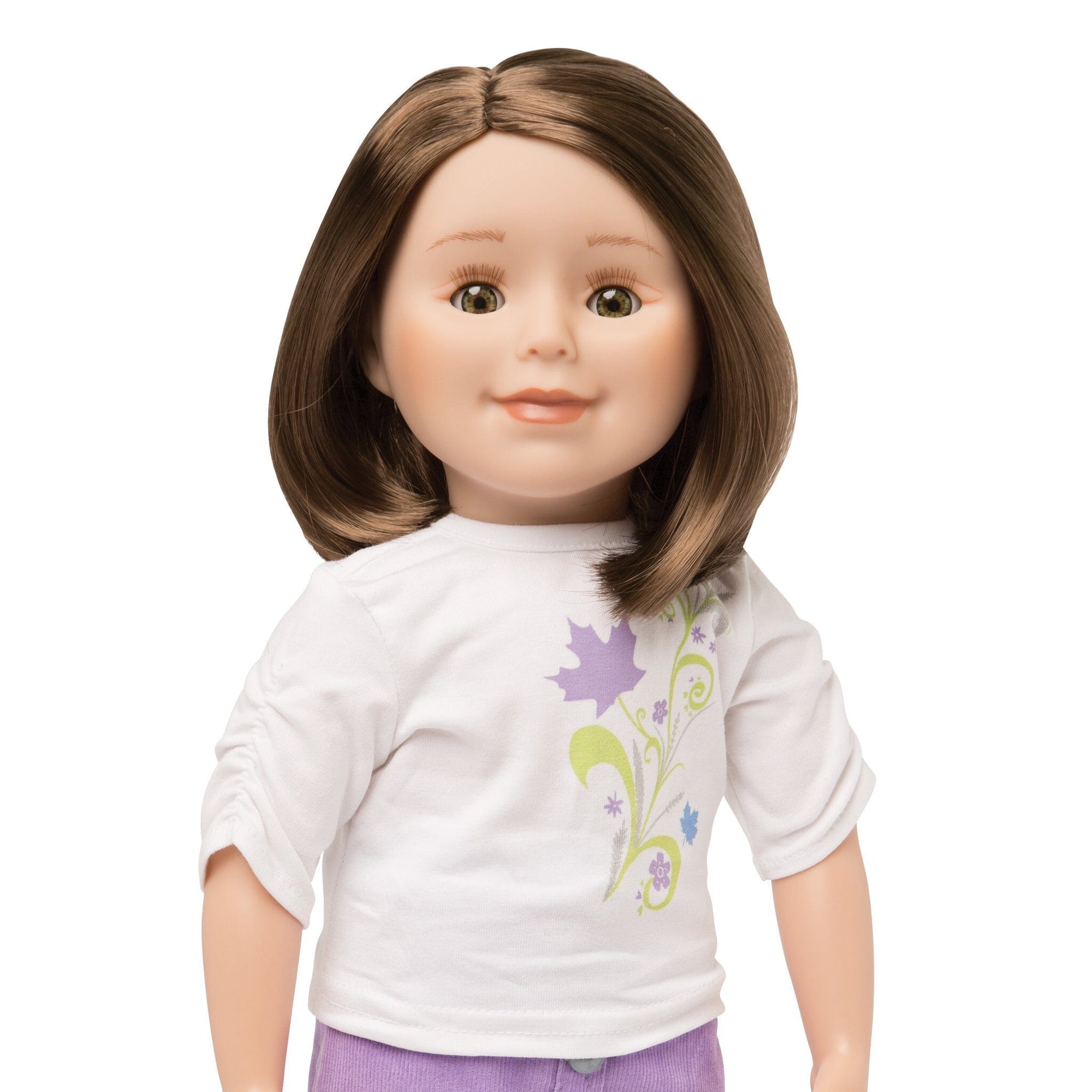KMF26 Maplelea Friend 18 inch doll with shoulder length brown hair, light skin, hazel eyes