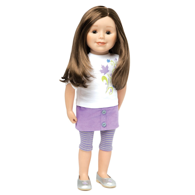 KMF20 Maplelea Friend 18 inch doll with long brown hair, light skin, brown eyes and freckles
