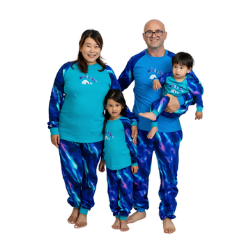 Pyjamas assortis famille neige forêt