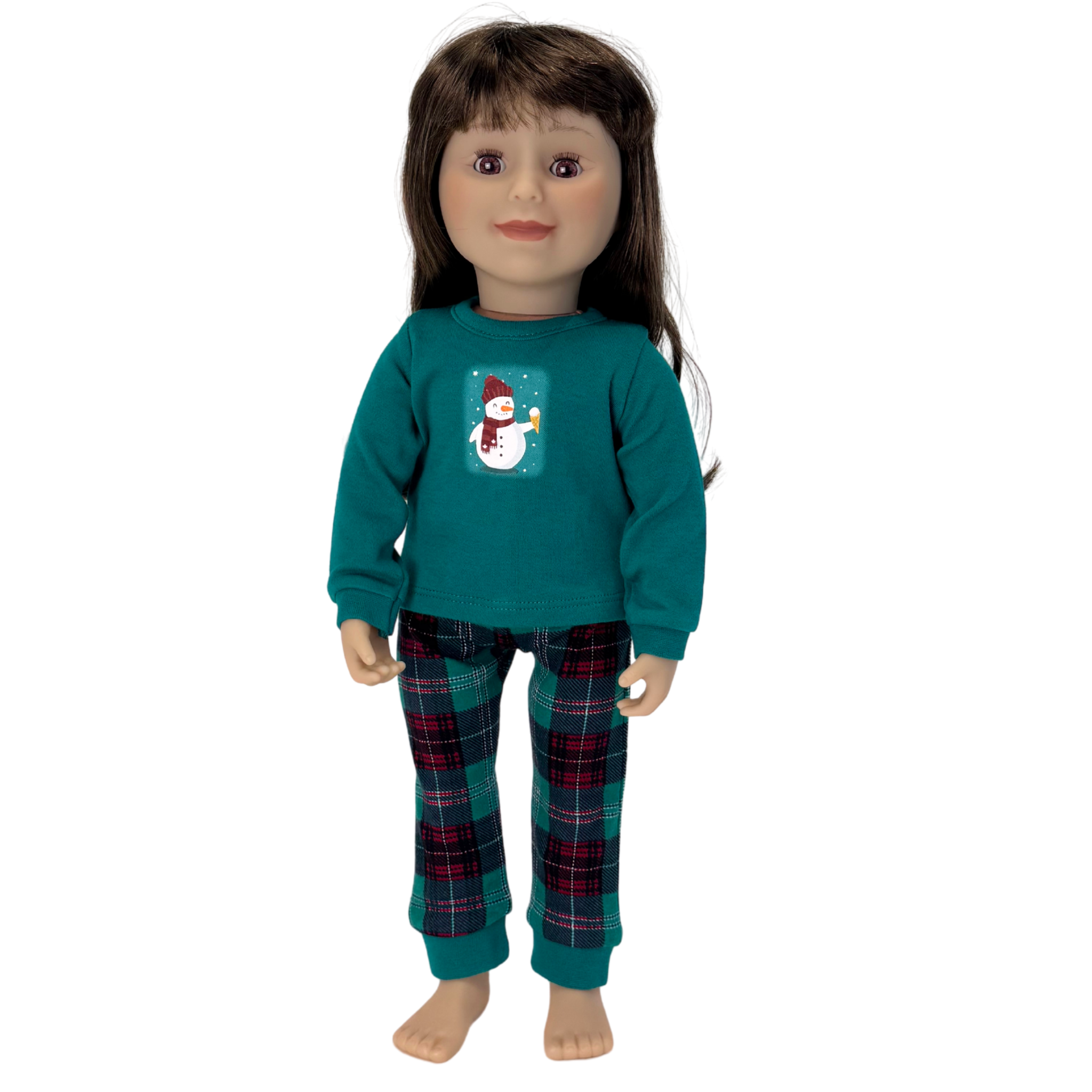 KMF46U-ES Maplelea&ME! Doll, Long Brown Hair with Bangs, Rust-brown eyes, in Go With the Snow PJs.  No Story Journal. No Box.