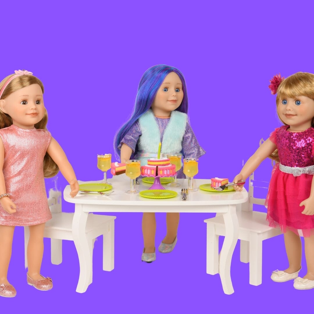 Wooden table for 18-inch dolls like Maplelea or American girl