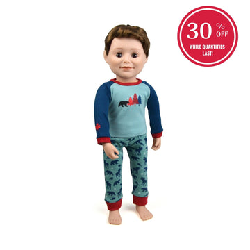 Pyjama bleu épicéa pour poupées