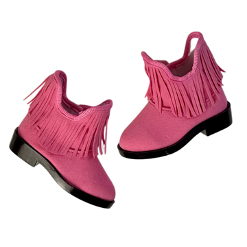 Pink Fringe Western Cowgirl Boots for 18 Inch Dolls