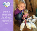 On a farm in Manitoba, Carlee spends time in the barnyard with her animals and her Canadian Girl doll.