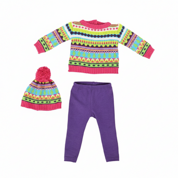 XKT43 Jaunty Jacquard Sweater Outfit for 18-inch Dolls – No Socks Included
