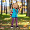 18-inch doll with curly blonde hair blue eyes