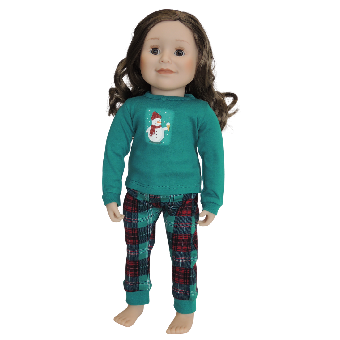 KMF6U-ES Maplelea Friend with long curly brown hair, light skin, brown eyes