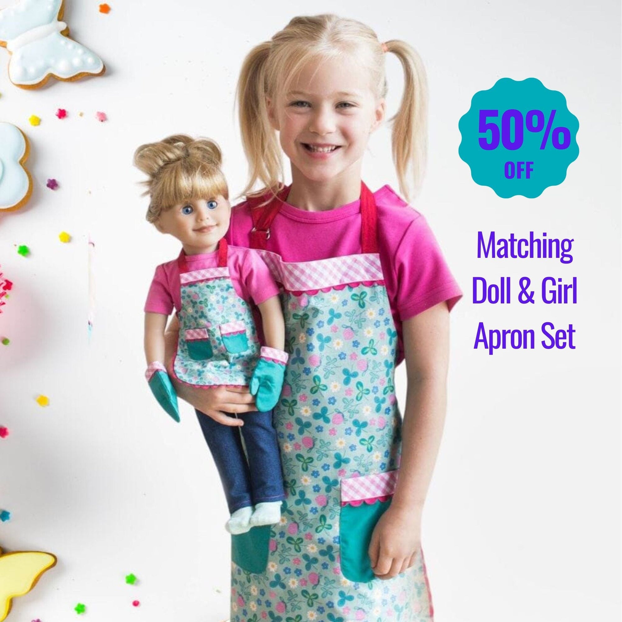Kitchen Creations Apron Set for Doll and Kids