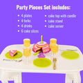 a detailed description of what is included in the party pieces set.