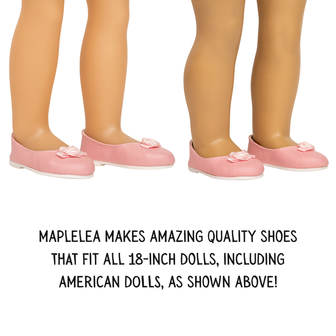 Pair of pink shoes with ribbon rosette flower details on the front.