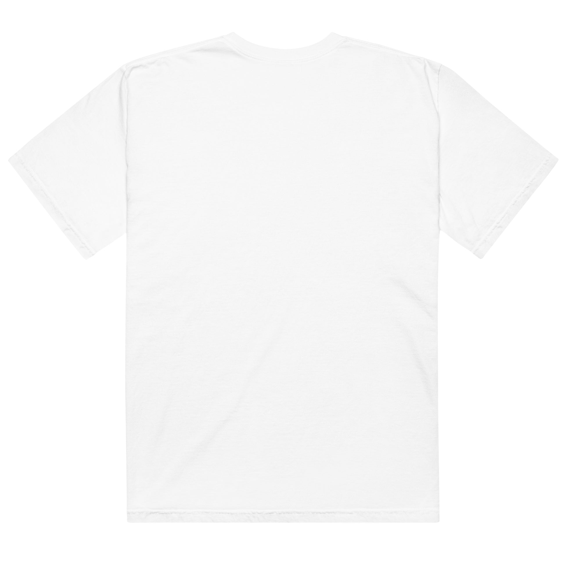 Back view of a plain white adult plus size T-shirt displayed against a light gray background. The shirt features short sleeves, a crew neckline, and no visible graphics, text, or design elements on the back.