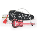 Maplelea wooden guitar for 18 inch dolls come with guitar strap, soft carrying bag and music book.