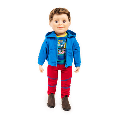 Doll boots go with so many outfits like this Bush Pilot outfit worn by a boy doll.