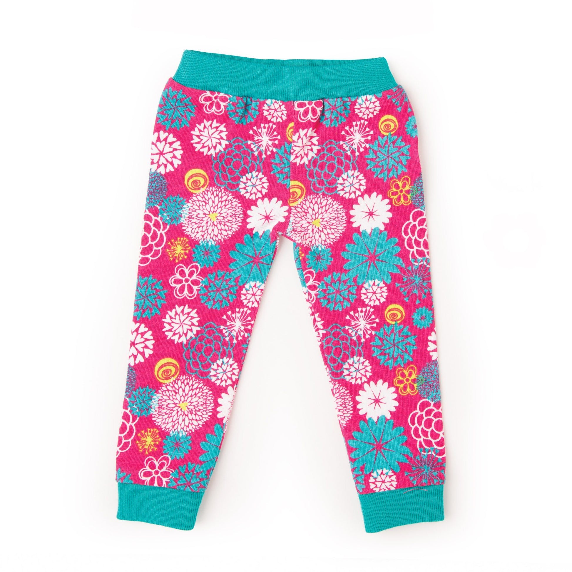 Floral pattern pajama bottoms for18 inch dolls. 