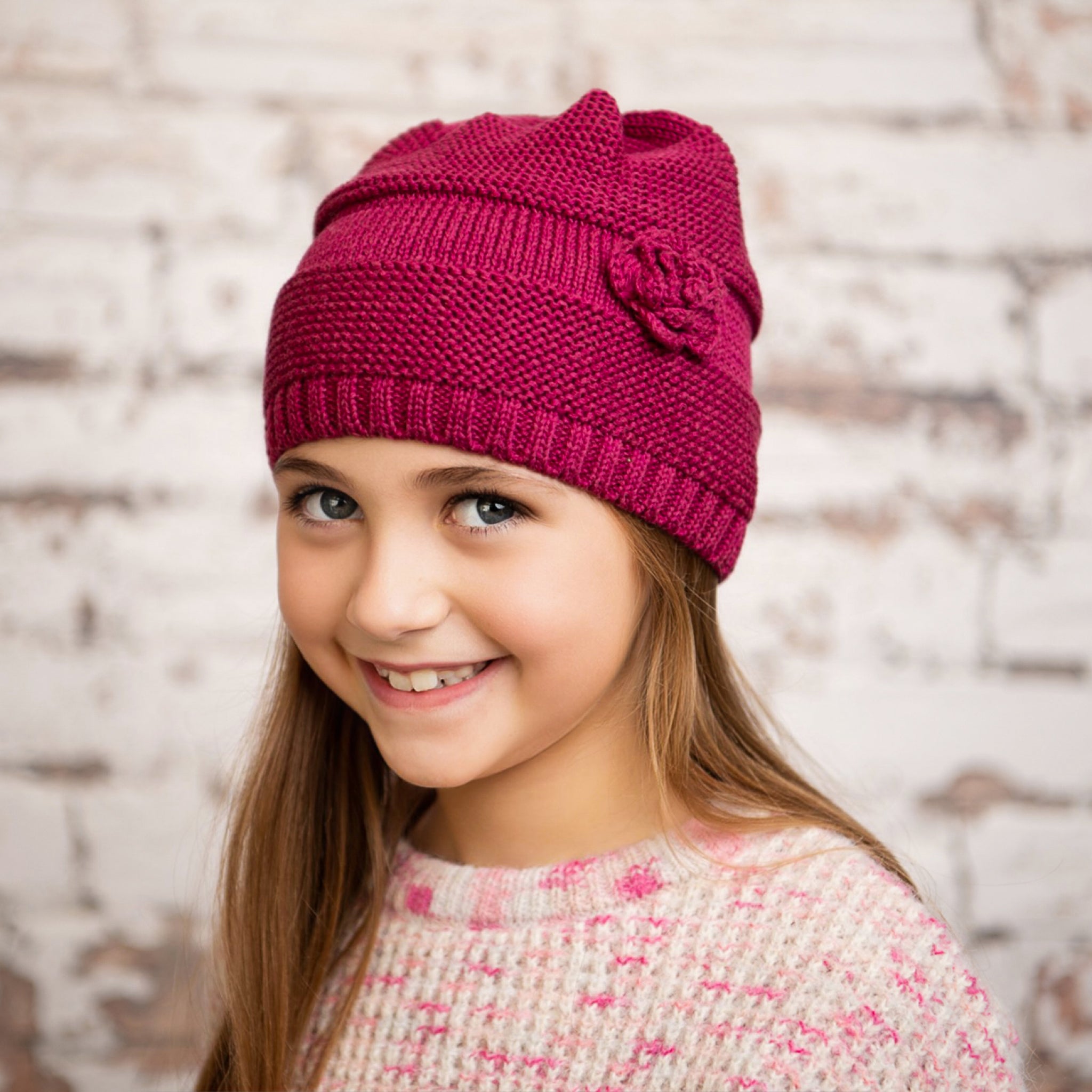 Girls knit hats online