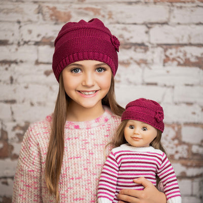 matching hats for doll and girl