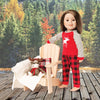 Set includes a cable blanket, plaid pillow and sock monkey moose! For 18" doll. Maplelea.com